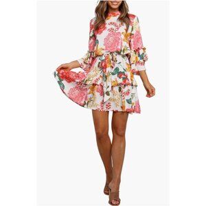 Petal & Pup New Dress Size Medium Peta Floral Print Tiered w/ Tie Rayon NWT